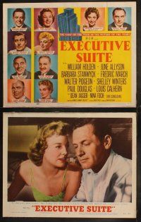 5t204 EXECUTIVE SUITE 8 LCs '54 William Holden, Barbara Stanwyck, Fredric March, June Allyson!