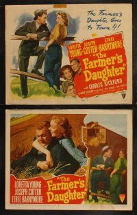 5t214 FARMER'S DAUGHTER 8 LCs '47 Loretta Young, Joseph Cotten, Ethel Barrymore