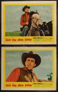 5t669 GUN THE MAN DOWN 7 LCs '56 James Arness terrorized the West in search of killers!