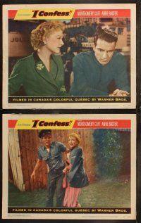 5t291 I CONFESS 8 LCs '53 Alfred Hitchcock, Montgomery Clift, Anne Baxter, Karl Malden!