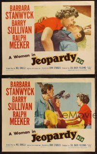 5t805 JEOPARDY 4 LCs '53 Barbara Stanwyck, Ralph Meeker, Barry Sullivan, John Sturges film noir!