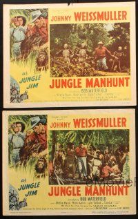 5t753 JUNGLE MANHUNT 5 LCs '51 Johnny Weissmuller as Jungle Jim, safari into savagery!