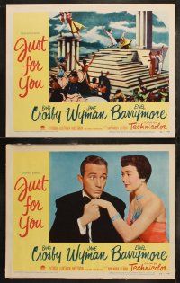 5t322 JUST FOR YOU 8 LCs '53 cool images of Bing Crosby & Jane Wyman, Ethel Barrymore!
