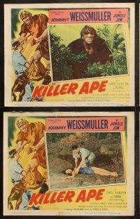 5t326 KILLER APE 8 LCs '53 Weissmuller as Jungle Jim, drug-mad beasts ravage human prey!