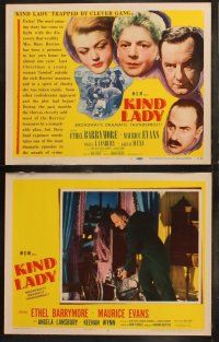 5t328 KIND LADY 8 LCs '51 John Sturges, Keenan Wynn, Ethel Barrymore & Angela Lansbury!
