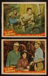 5t348 LION HUNTERS 8 LCs '51 Johnny Sheffield & Woody Strode in Africa w/ cool lion image!