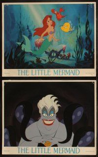 5t350 LITTLE MERMAID 8 LCs '89 great images of Ariel & cast, Disney underwater cartoon!