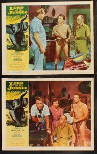 5t682 LORD OF THE JUNGLE 7 LCs '55 Bomba the Jungle Boy w/Nancy Hale, elephant border art!