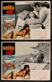 5t362 MALIBU HIGH 8 LCs '79 nobody dared flunk sexy half-clad beach girl Jill Lansing!