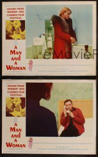 5t875 MAN & A WOMAN 3 LCs '66 Claude Lelouch's Un homme et une femme, Anouk Aimee, Trintignant