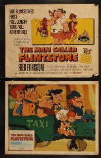 5t364 MAN CALLED FLINTSTONE 8 LCs '66 Hanna-Barbera, Fred, Barney, cartoon spy spoof!