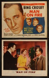 5t368 MAN ON FIRE 8 LCs '57 Bing Crosby, pretty Inger Stevens, Malcolm Broderick, divorce!