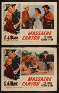 5t381 MASSACRE CANYON 8 LCs '54 Phil Carey & Audrey Totter against the great Apache rebellion!