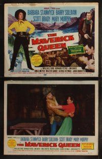 5t385 MAVERICK QUEEN 8 LCs '56 cowgirl Barbara Stanwyck, Barry Sullivan, from Zane Grey's novel!
