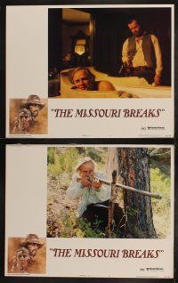 5t393 MISSOURI BREAKS 8 LCs '76 Marlon Brando & Jack Nicholson, border art by Bob Peak!