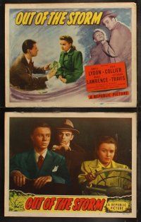 5t429 OUT OF THE STORM 8 LCs '48 cool crime images of Jimmy Lydon and pretty Lois Collier!