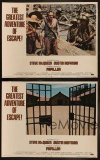 5t818 PAPILLON 4 LCs '73 great images of prisoner Steve McQueen & Dustin Hoffman on Devil's Island!