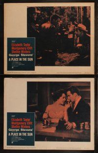 5t438 PLACE IN THE SUN 8 LCs R59 Montgomery Clift, Elizabeth Taylor, Shelley Winters, Stevens!