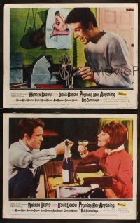 5t879 PROMISE HER ANYTHING 3 LCs '66 Warren Beatty w/ Leslie Caron and wacky Hermione Gingold!