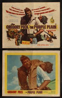 5t448 PURPLE PLAIN 8 LCs '55 great TC artwork of Gregory Peck, written by Eric Ambler!