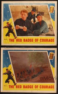5t822 RED BADGE OF COURAGE 4 LCs '51 Audie Murphy, John Huston, from Stephen Crane Civil War novel!