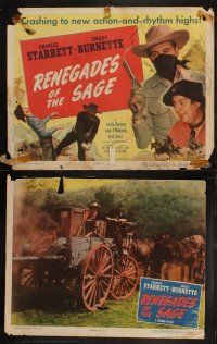 5t469 RENEGADES OF THE SAGE 8 LCs '49 Leslie Banning, cowboys Charles Starrett & Smiley Burnette!