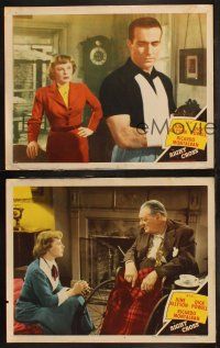 5t880 RIGHT CROSS 3 LCs '50 Ricardo Montalban and gorgeous June Allyson, w/ Lionel Barrymore!