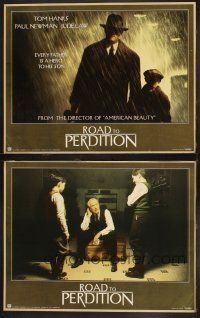 5t881 ROAD TO PERDITION 3 LCs '02 Tom Hanks, Paul Newman, Jude Law, directed by Sam Mendes!