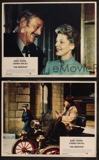 5t883 SHOOTIST 3 LCs '76 western images of John Wayne, Lauren Bacall, Richard Boone, Hugh O'Brian!