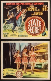 5t547 STATE SECRET 8 LCs '50 Douglas Fairbanks Jr. & Glynis Johns in The Great Man-Hunt!