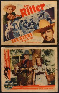 5t561 TEX RIDES WITH THE BOY SCOUTS 8 LCs '37 western images of Tex Ritter & his horse White Flash!