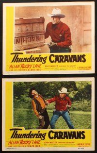 5t735 THUNDERING CARAVANS 6 LCs '52 cool cowboy western images of Allan Rocky Lane & Eddy Waller!