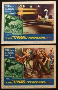 5t736 TIME TRAVELERS 6 LCs '64 science fiction with cool Reynold Brown border art!
