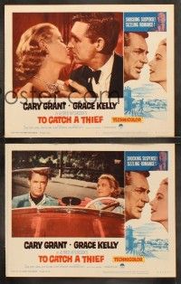 5t574 TO CATCH A THIEF 8 LCs R63 gorgeous Grace Kelly & Cary Grant, directed by Alfred Hitchcock!