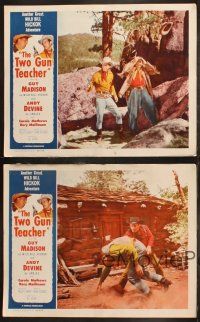 5t836 TWO GUN TEACHER 4 stock LCs '54 Guy Madison as Wild Bill Hickok, Andy Devine, Two Gun Teacher!