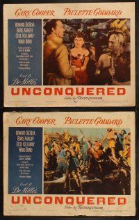 5t594 UNCONQUERED 8 LCs R55 Gary Cooper & sexy Paulette Goddard in colonial America!