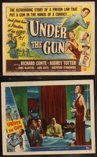 5t597 UNDER THE GUN 8 LCs '51 convict Richard Conte on the run, sexy Audrey Totter!