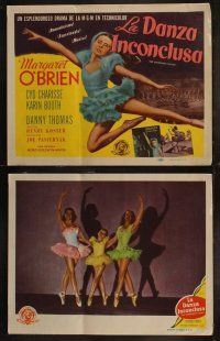 5t598 UNFINISHED DANCE 8 Spanish/U.S. LCs '47 Danny Thomas w/ballerina Margaret O'Brien, Cyd Charisse!