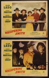5t839 WHISPERING SMITH 4 LCs '49 cowboy Alan Ladd, Robert Preston , Brenda Marshall, Crisp!