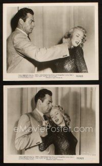 5w930 FBI GIRL 2 8x10 stills '51 Raymond Burr fighting with and slapping sexy Audrey Totter!