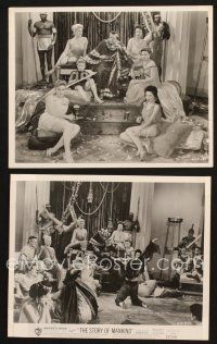 5w987 STORY OF MANKIND 2 8x10 stills '57 cool images of Peter Lorre on throne as Emperor Nero!