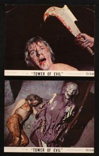 5w178 HORROR ON SNAPE ISLAND 2 8x10 mini LCs '72 gruesome horror images, Tower of Evil!