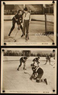 5w847 IDOL OF THE CROWDS 3 8x10 stills R48 big John Wayne & his hockey team on the ice!