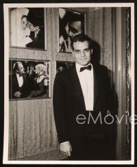 5w969 OMAR SHARIF 2 8x10 stills '65 great portrait in tuxedo at premier of Doctor Zhivago!