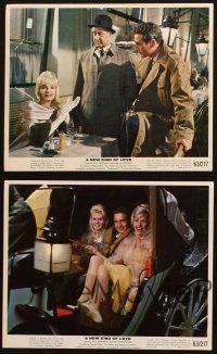 5w117 NEW KIND OF LOVE 4 color 8x10 stills '63 Paul Newman loves Joanne Woodward, Eva Gabor!