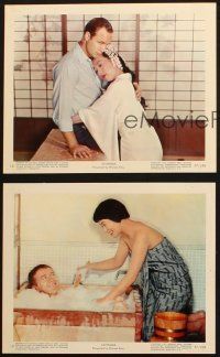 5w152 SAYONARA 3 color 8x10 stills '57 soldier Marlon Brando with Miiko Taka in Japan, w/ Buttons!