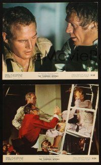 5w159 TOWERING INFERNO 3 color 8x10 stills '74 great images of Steve McQueen & Paul Newman!
