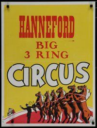 5x281 HANNEFORD CIRCUS circus poster '60s wonderful art of dancing horses!