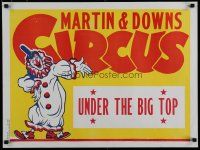 5x296 MARTIN & DOWNS CIRCUS circus poster '70s under the big top, art of laughing clown!