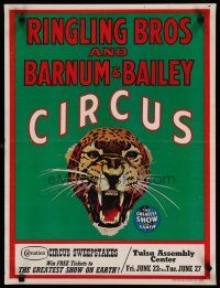 5x300 RINGLING BROS & BARNUM & BAILEY CIRCUS circus poster '72 art of big cat roaring!